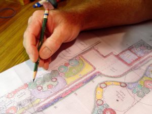 Working on a color-coded scale drawing...